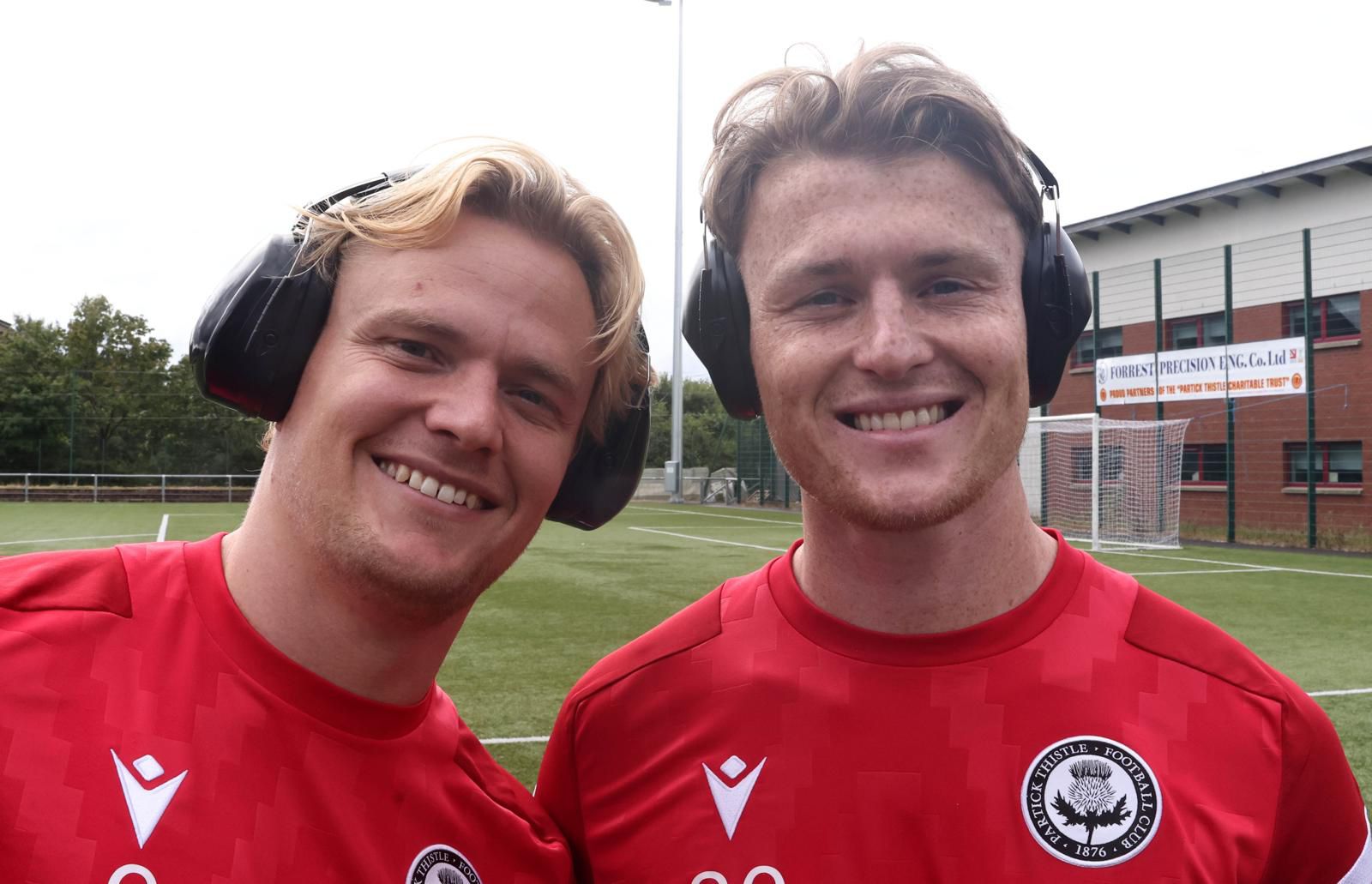 Alex Samuel and Dan O'Reilly trying out the sensory pack